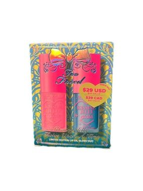 Too Faced Kissing Jelly Lip Oil Duo — Pink & Teal
